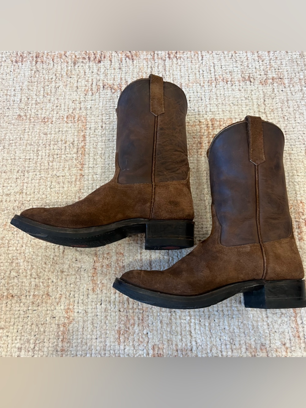 Ralph Lauren Double RL Roughout Brown Suede & Leather Western Boot - Picture 9 of 15